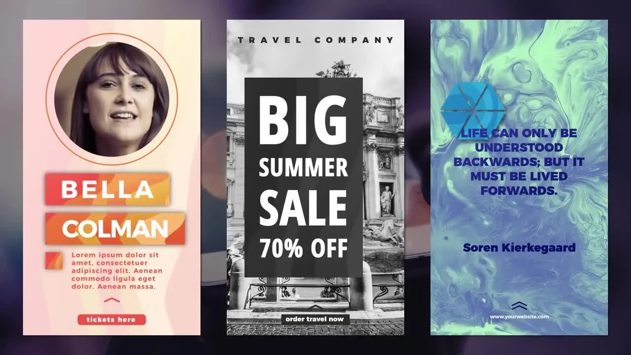 12个美丽创意的Instagram故事像素设计精选AE模板