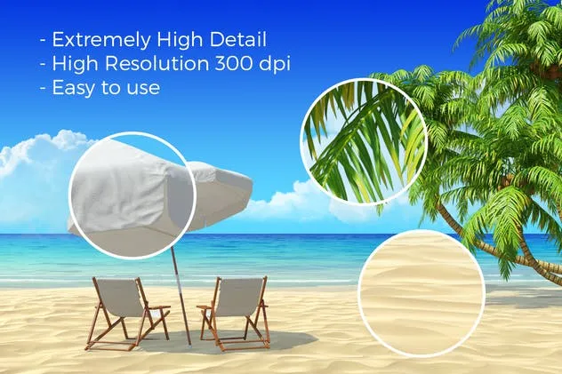 海滩场景样机模板合集 Beach Scene Generator插图(9)