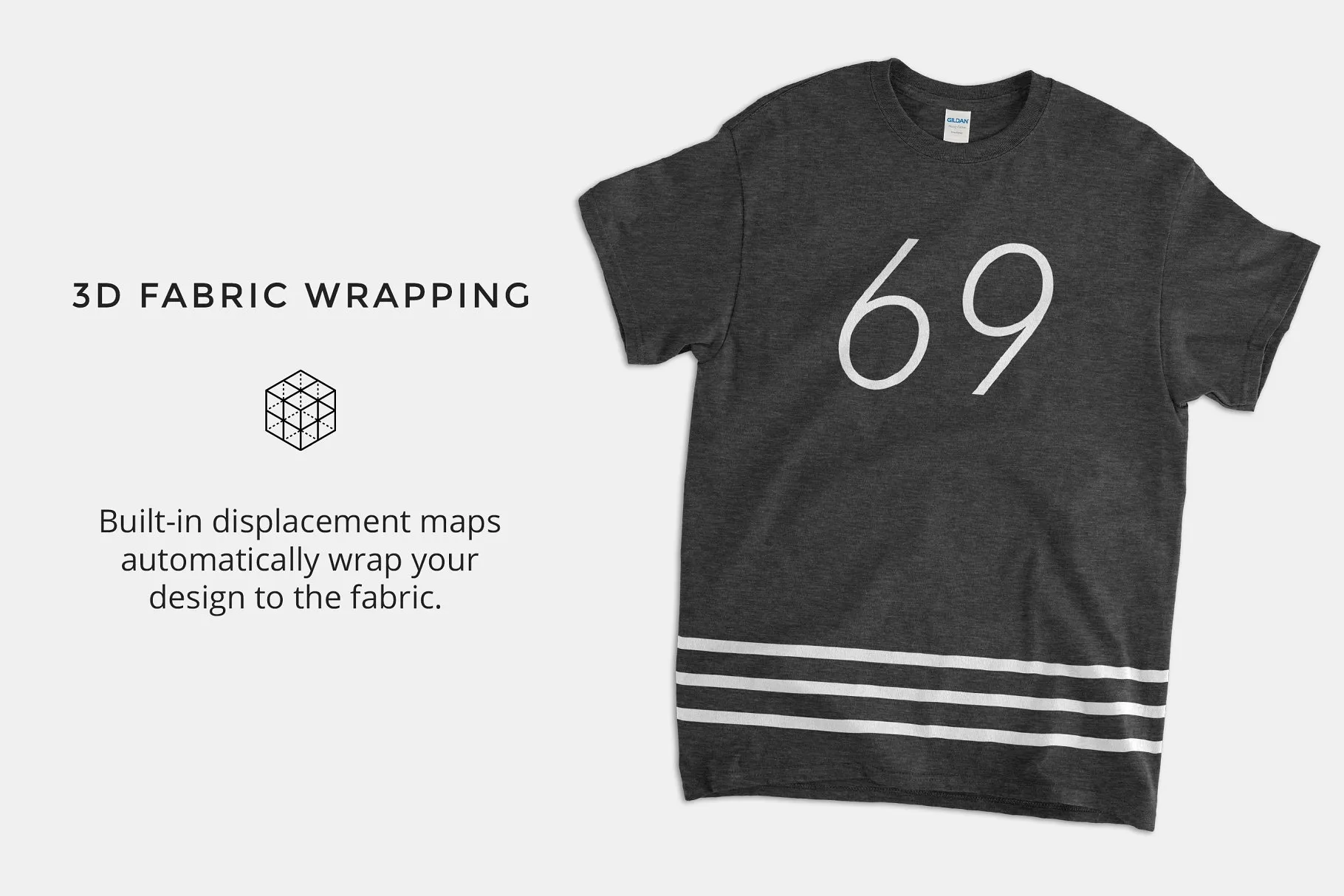 厚纺棉布圆领T恤样机 Gildan 5000 Heavy Cotton T Mockups插图(2)