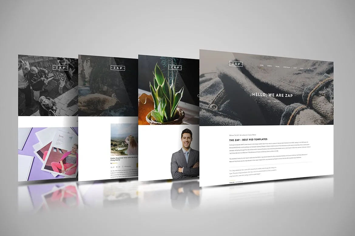 网站设计3D立体演示效果图样机模板 Web Themes Mock ups插图(4)