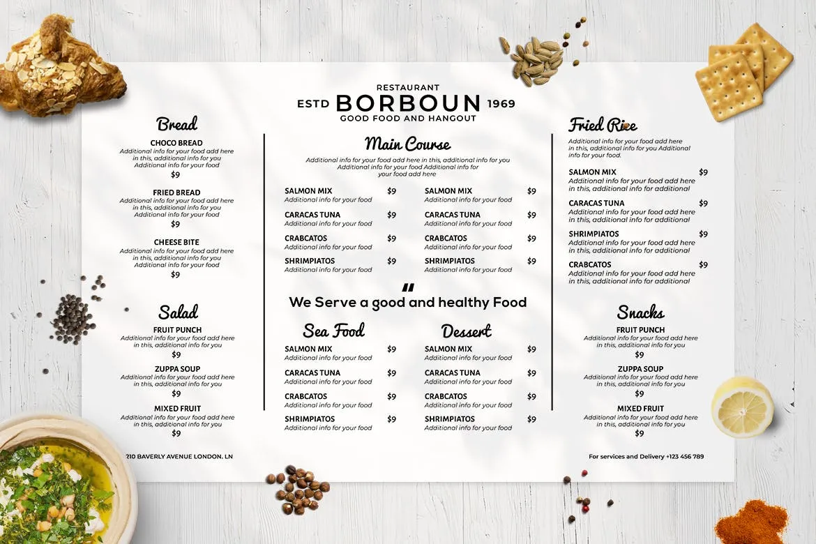 西式咖啡店/面包店/蛋糕店像素设计精选菜单模板v3 Resto Food Menu Vol. 3