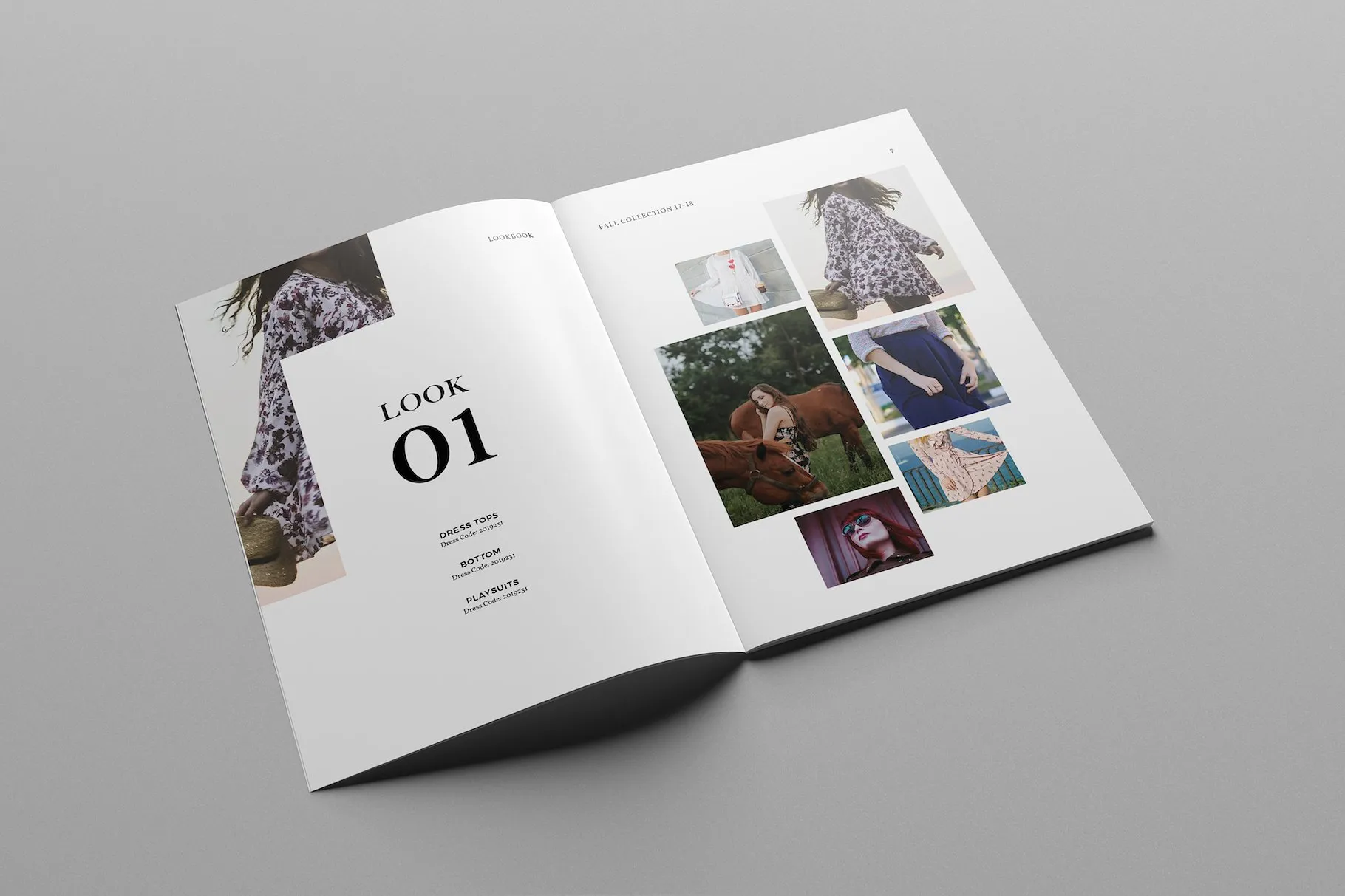 时尚极简的服装目录杂志模板下载 Fashion Catalog Lookbook Template [indd]插图(1)