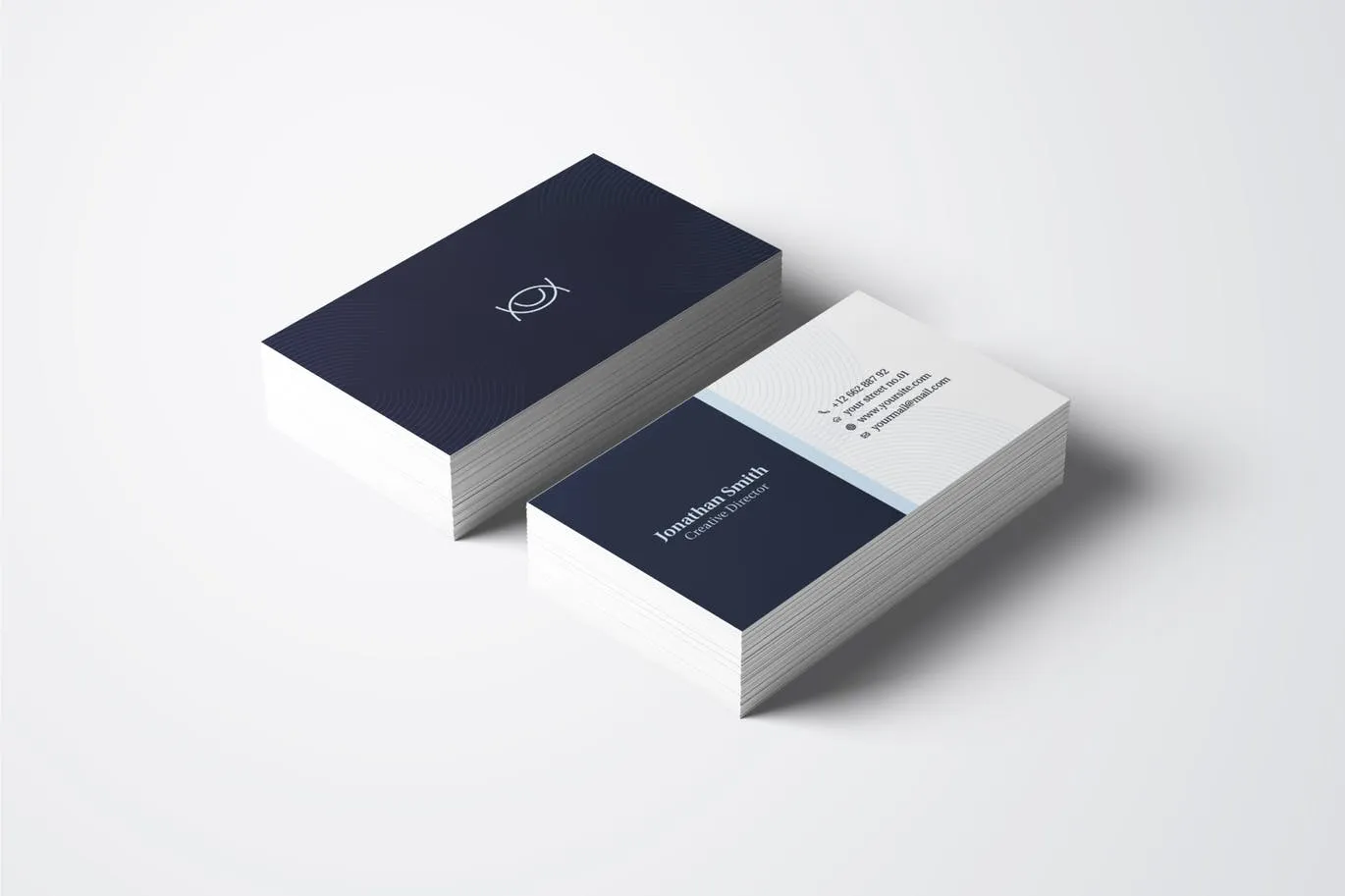 对称式设计企业横版像素设计精选名片模板v53 Business Card Template.v53