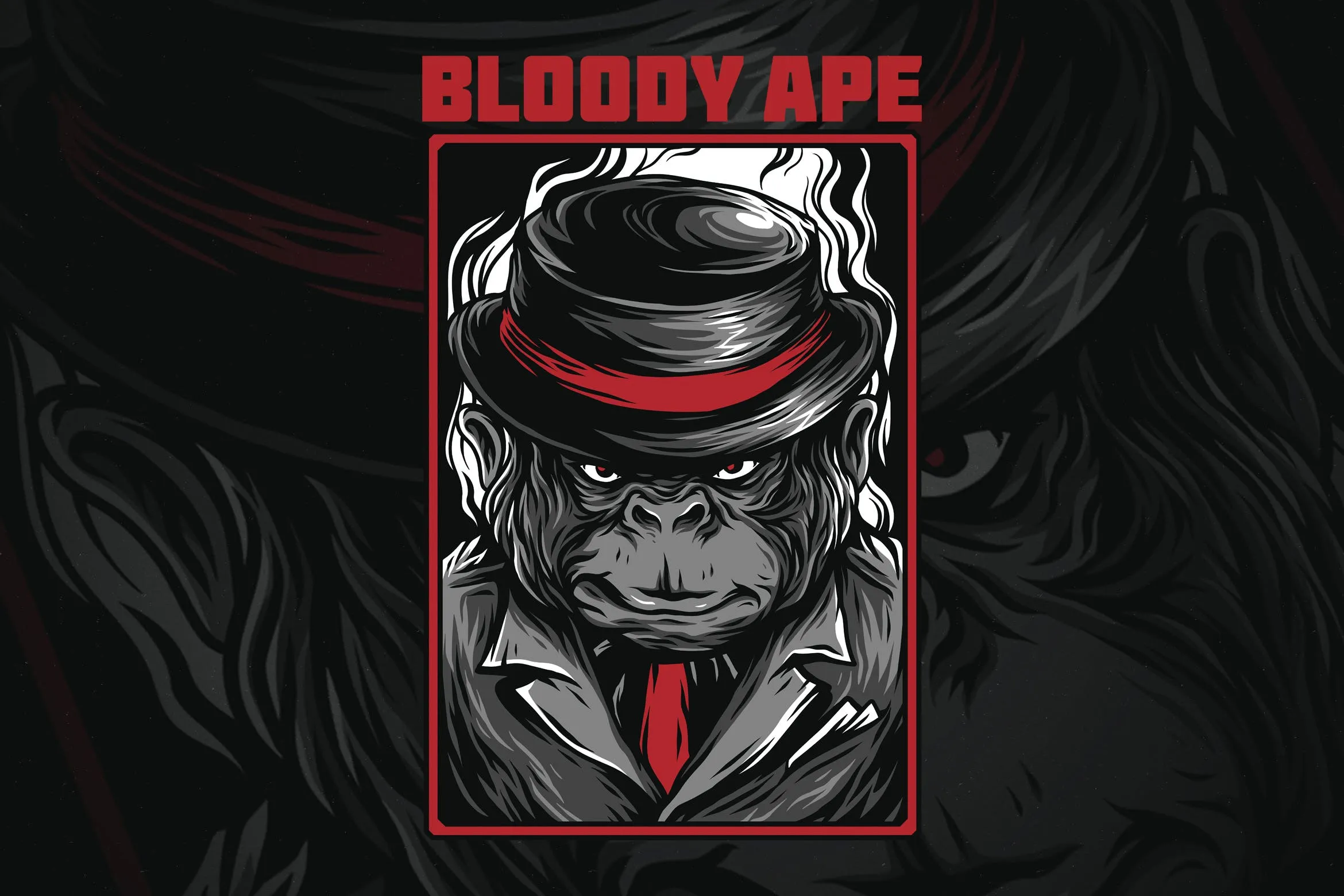 血猿潮牌T恤印花图案像素设计精选设计素材 Bloody Ape