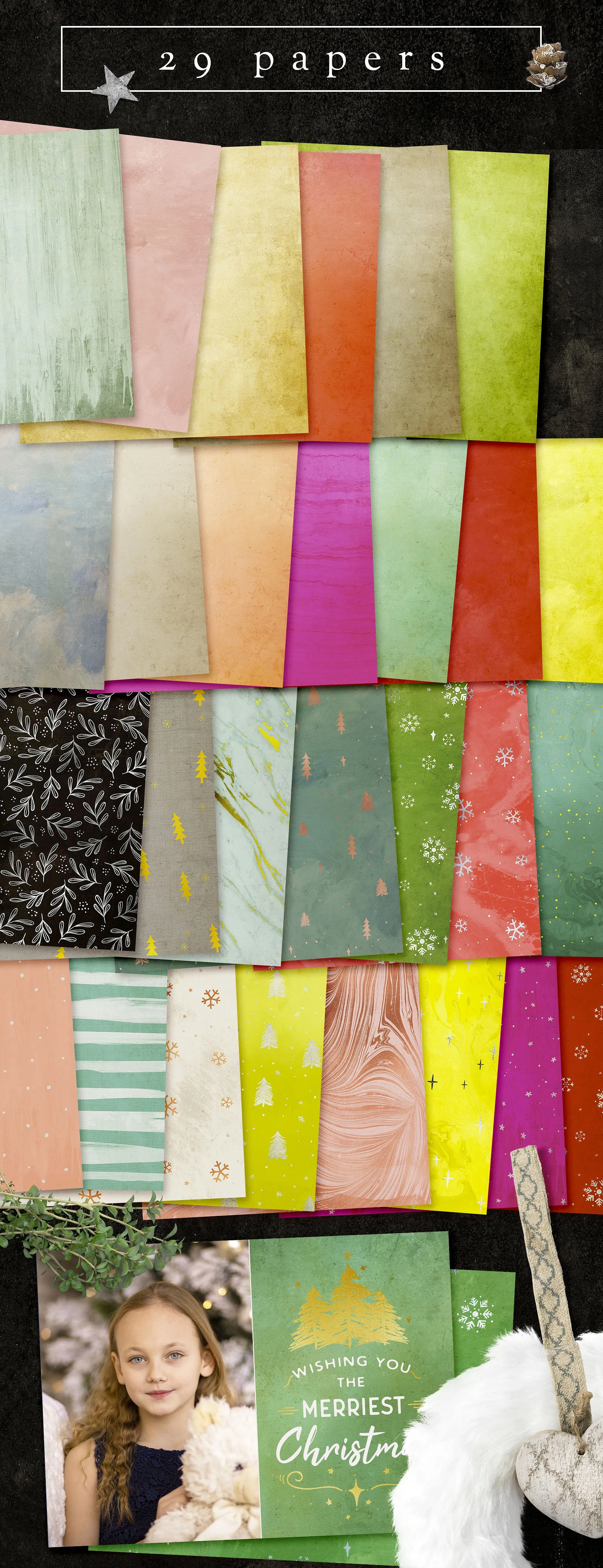 圣诞节贺卡DIY设计素材包v3 DIY Christmas Cards v3插图(5)