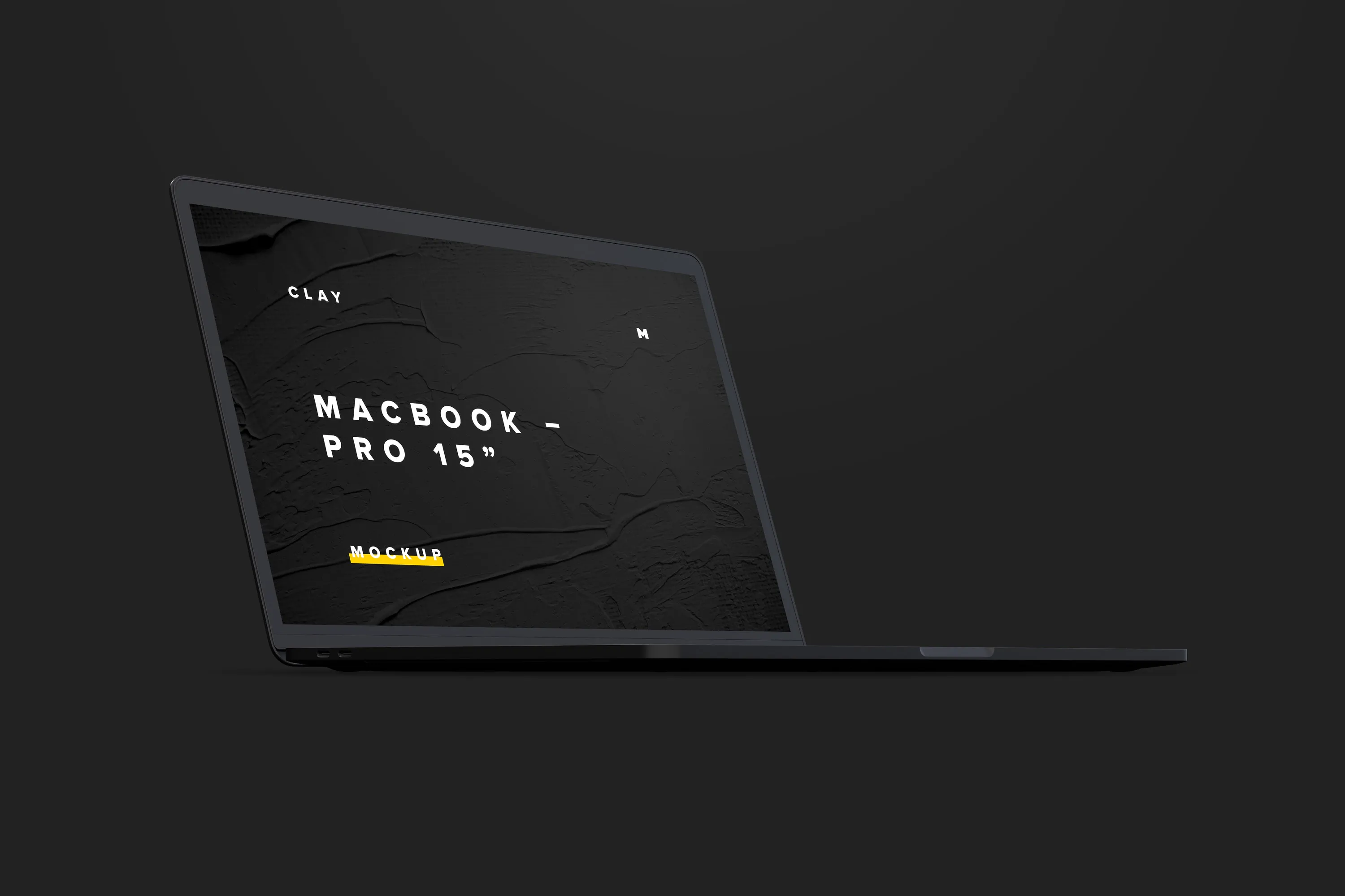 陶瓷黏土材质MacBook Pro笔记本电脑左前视图样机 Clay MacBook Pro 15" with Touch Bar, Front Left View Mockup插图(6)