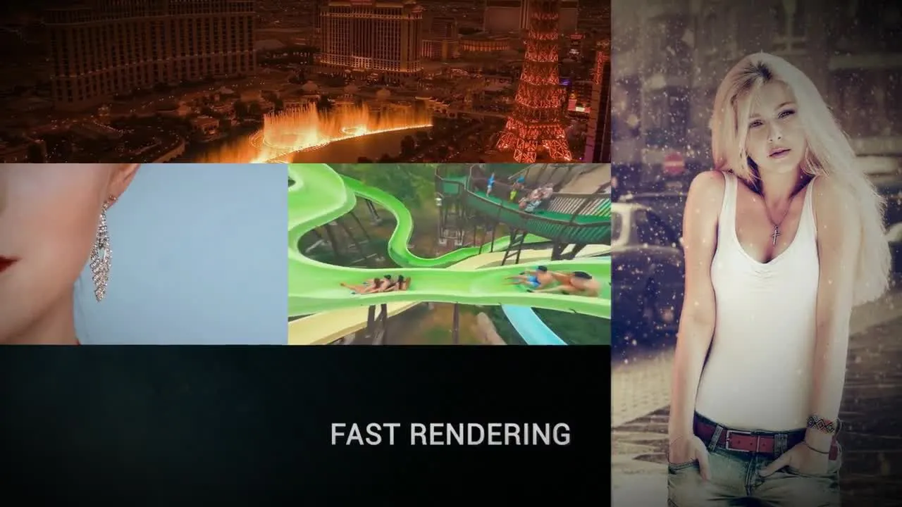 动感流畅的快节奏幻灯片切换效果像素设计精选AE模板