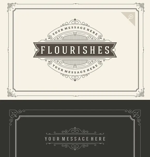 60年代复古风格简约装饰邀请函模板 60 Vintage ornament invitations插图(1)