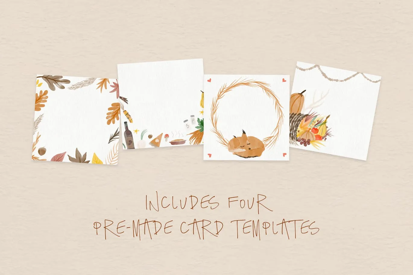 秋天主题水彩手绘图案设计素材包 Autumn Watercolor Kit插图(1)