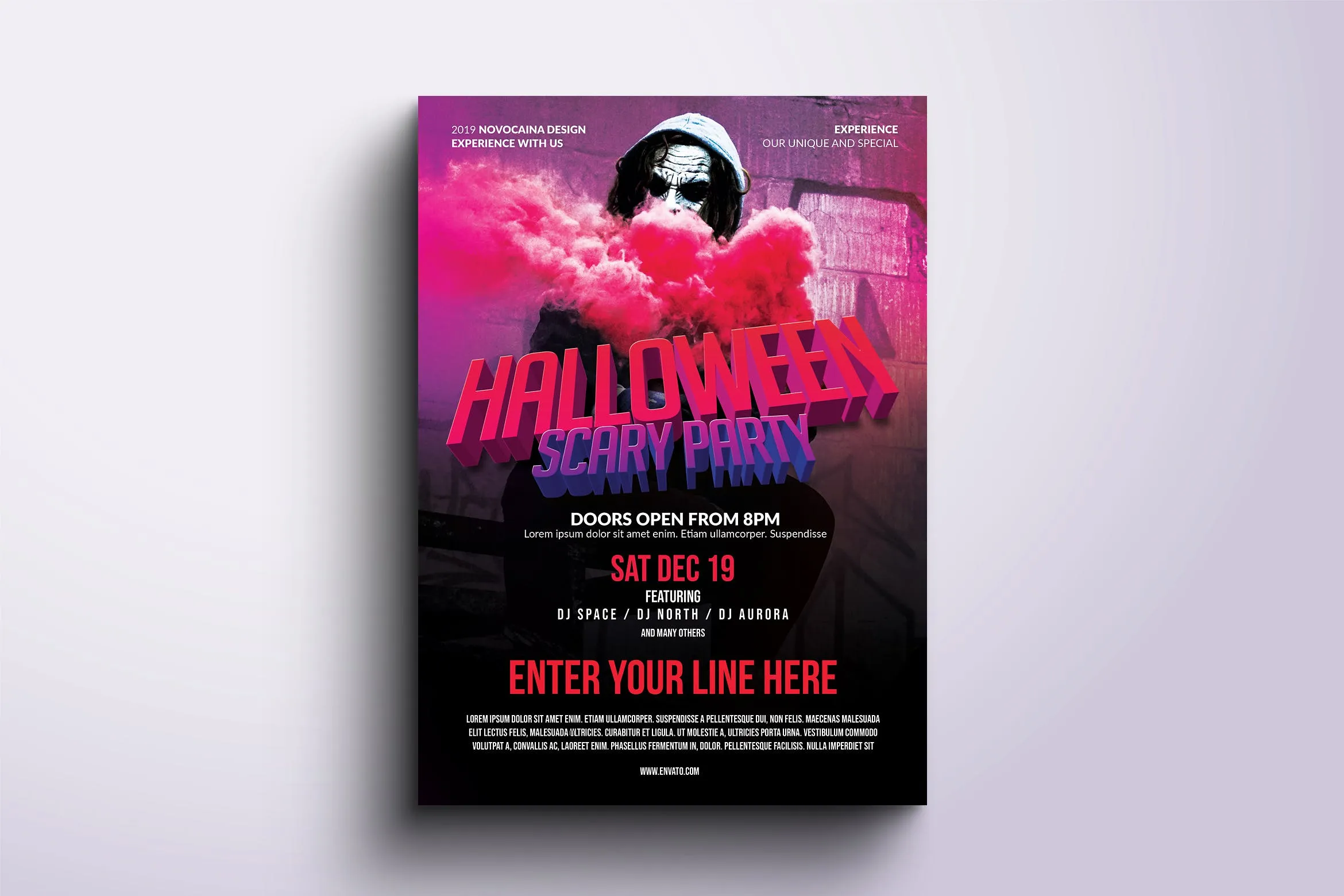 万圣节DJ音乐派对活动传单海报设计模板 Halloween Party Posteramp; Flyer