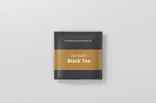 茶包及茶包包装盒设计样机模板 Tea Dispenser Box Mockup插图(4)