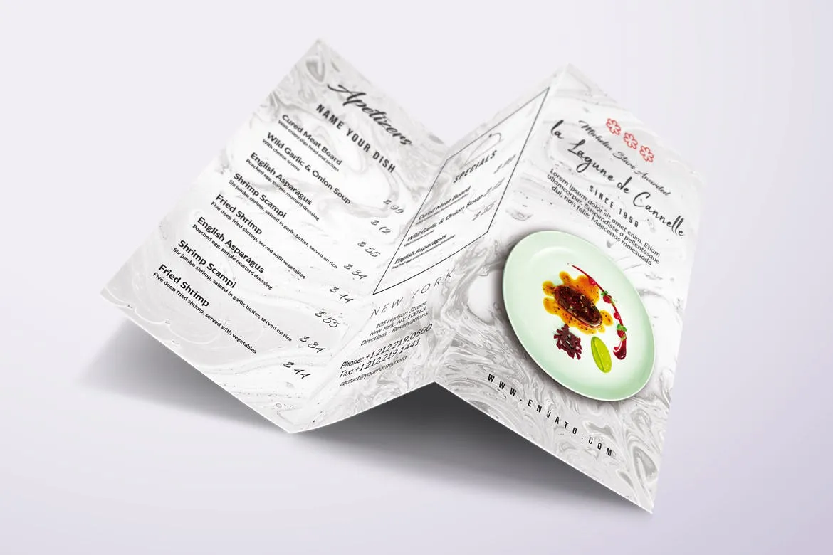 不同国家餐馆三折页菜单设计模板合集 Different Countries Trifold Food Menu Bundle插图(9)