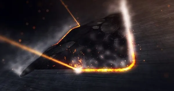 工业激光切割动画特效Logo演示像素设计精选AE模板 Industrial Laser Reveal