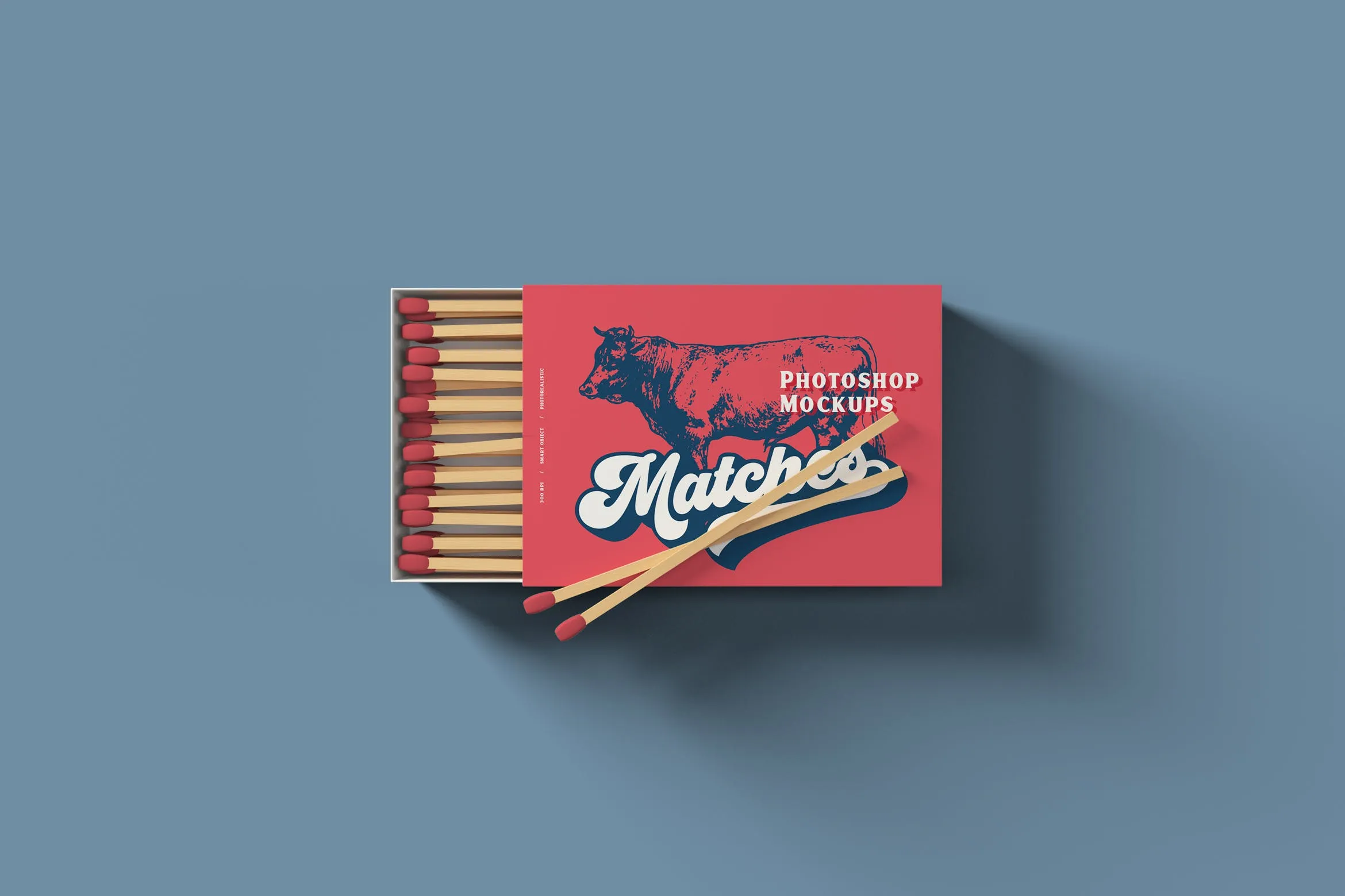 复古火柴盒外观设计样机模板 Matches Box Mockups
