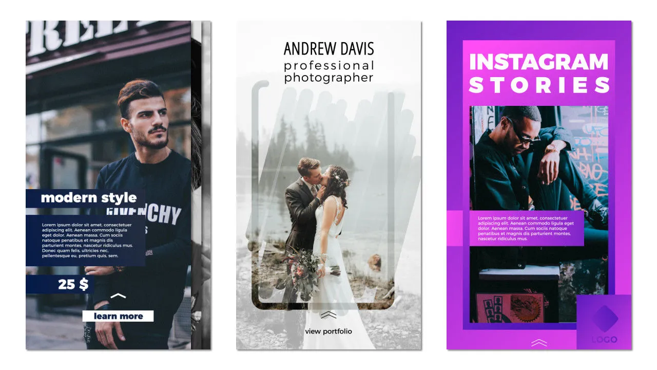 12个现代Instagram故事像素设计精选AE模板