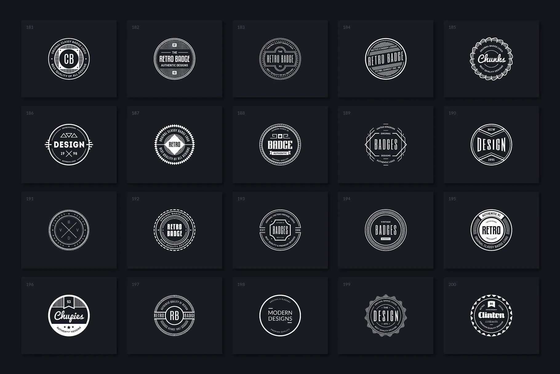 40枚复古徽章Logo模板 Vol. 5 40 Retro Badges Vol. 5插图(2)