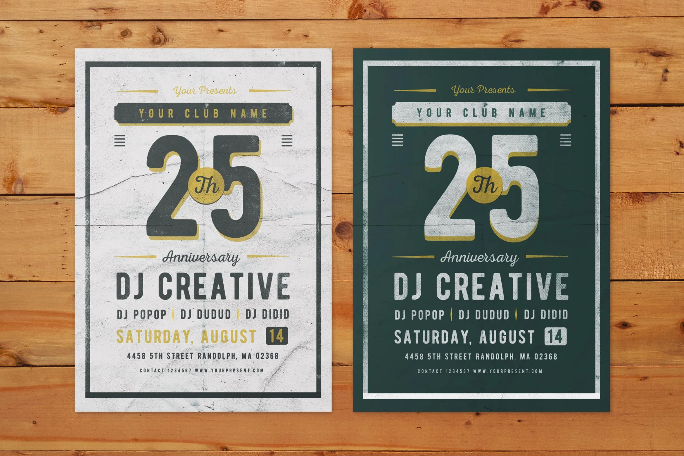 简约设计风格音乐嘉年华活动海报设计模板 Anniversary Flyer插图