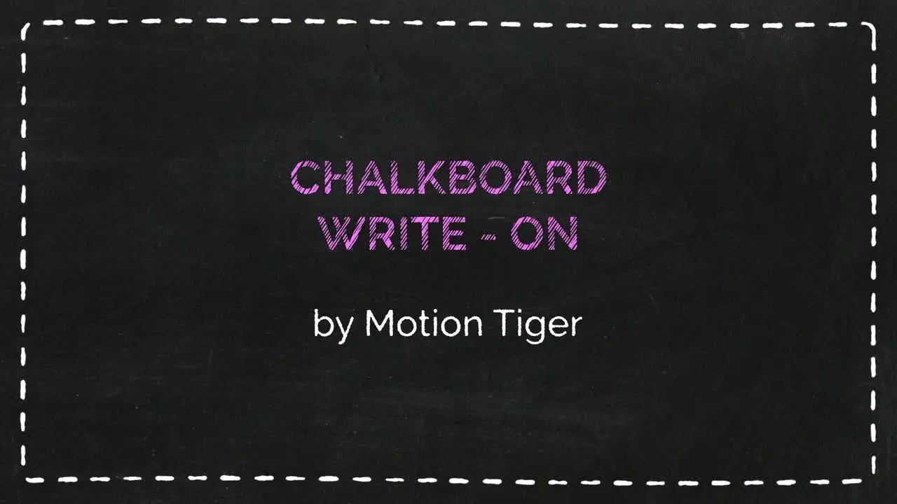 学校黑板文字书写图片演示文稿片头像素设计精选AE模板