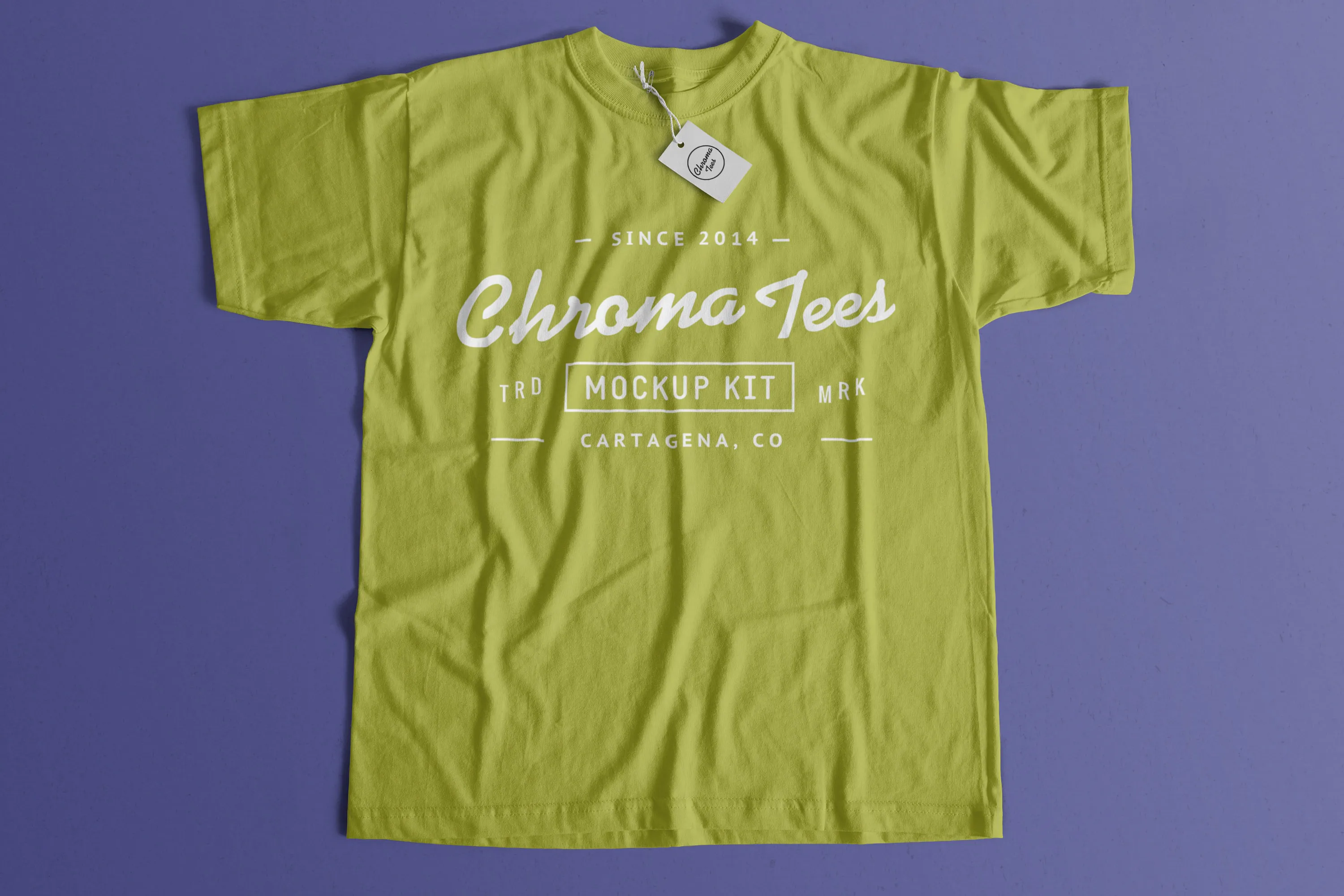 T恤服装设计平铺视图样机模板 T-Shirt Mockup 01插图