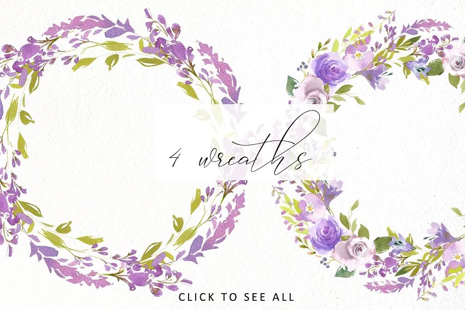 水彩花卉设计素材合集（剪贴画、纹理、纸张等） Bouquets de Mariee Watercolor Set插图(2)