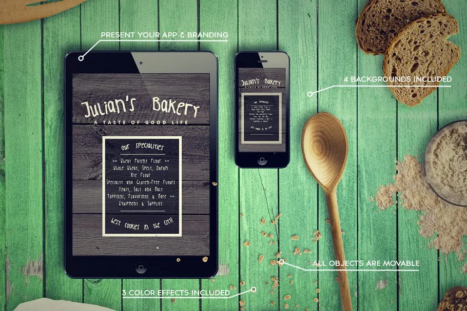 烘培品牌VI样机模板 Bakery Mockup插图(1)