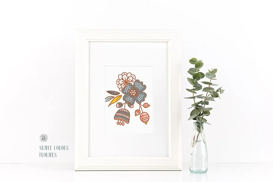 甜蜜色彩手绘花卉插画 Sweet Colors Flowers插图(5)