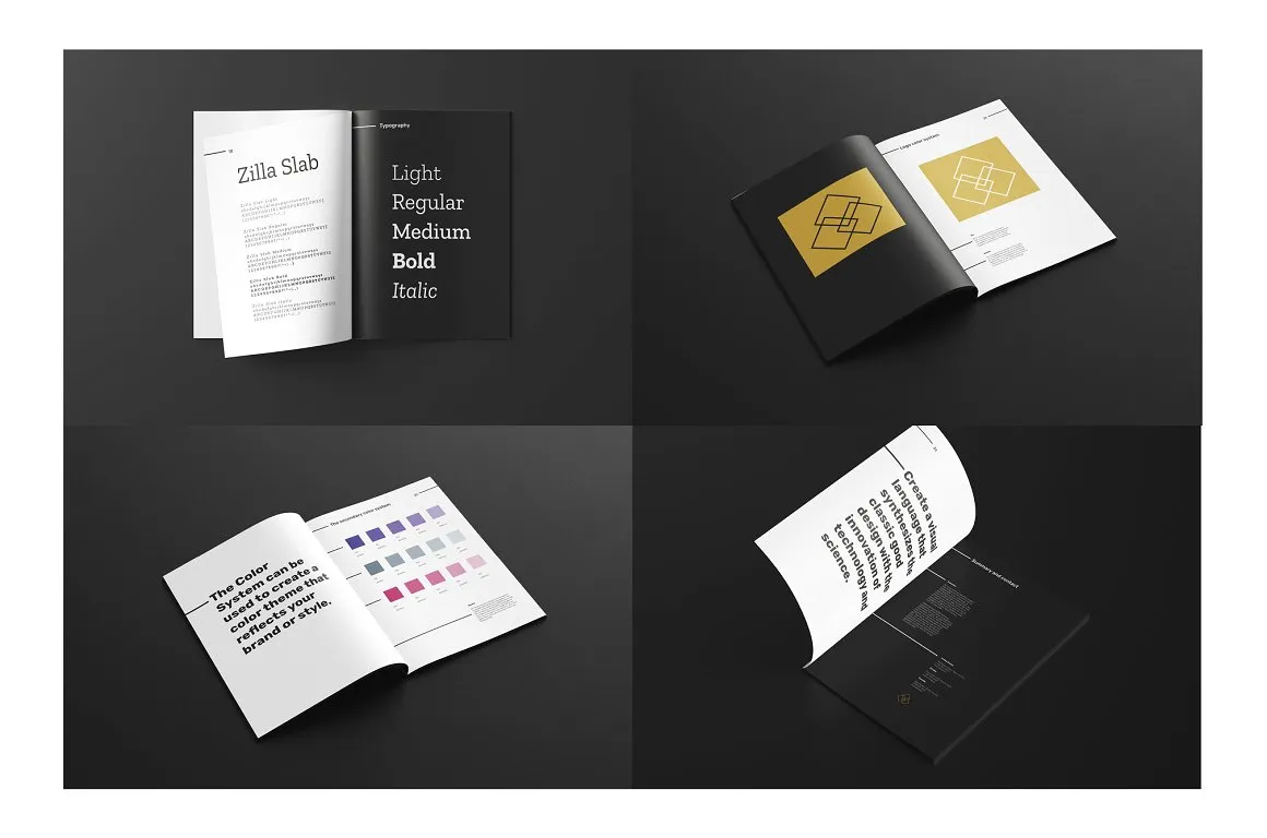 黑白极简主义现代品牌手册插图(7)