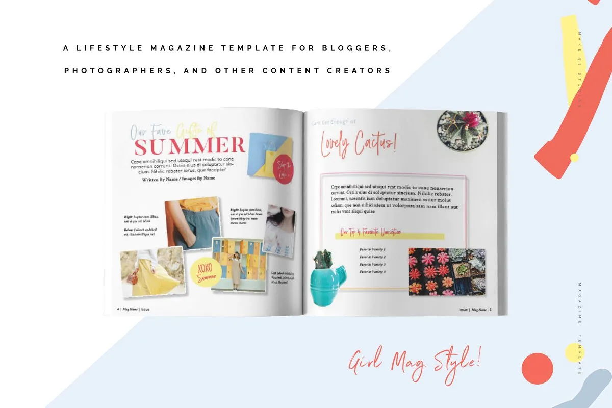 时尚生活方式方形杂志画册模板插图(1)