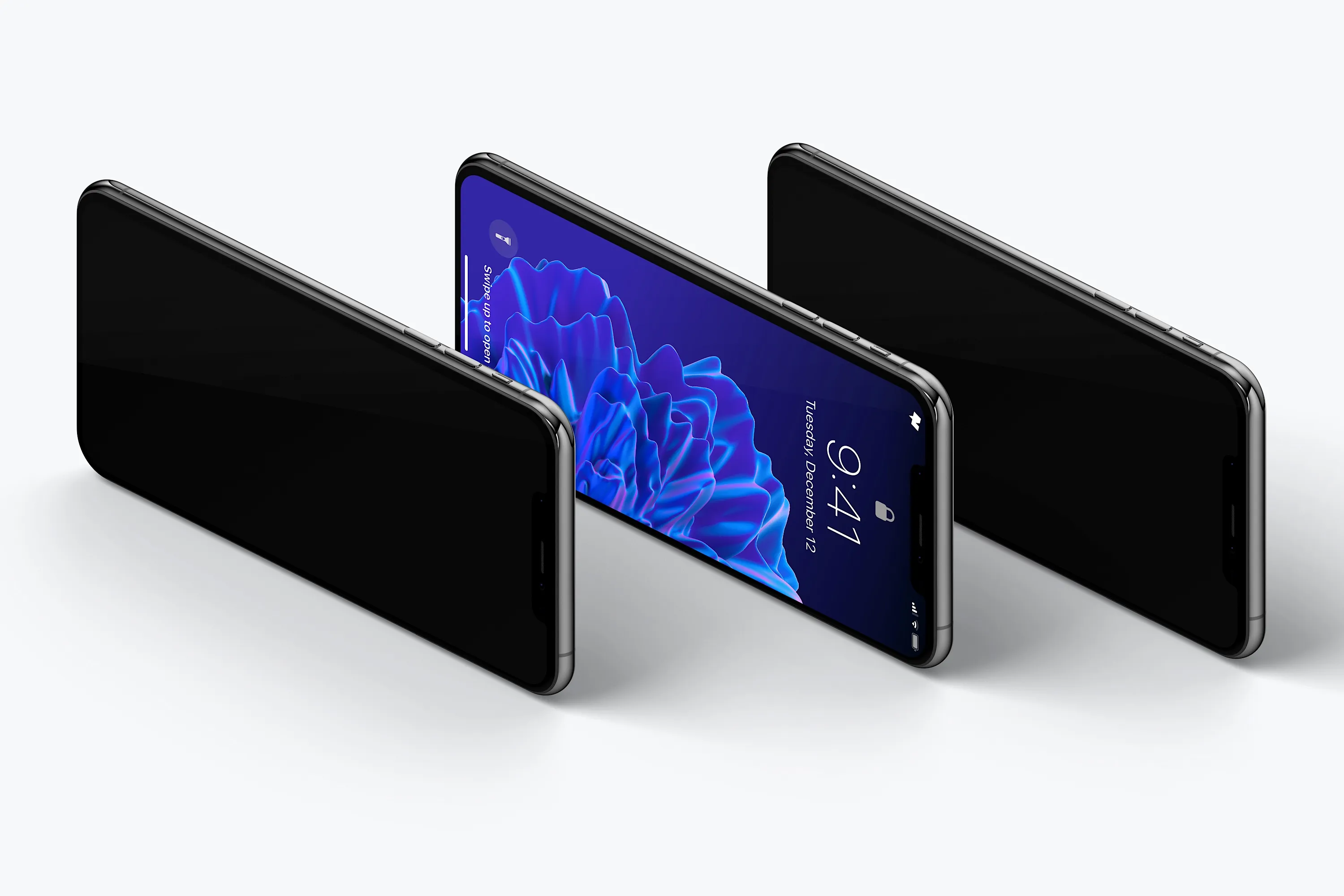 iPhone XS Max智能手机侧立左视图样机03 iPhone XS Max Mockup, Isometric Left View 03插图(2)