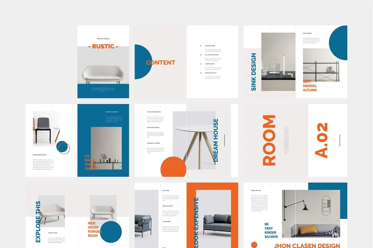 RUSTIC时尚家具生活杂志设计模板插图(6)