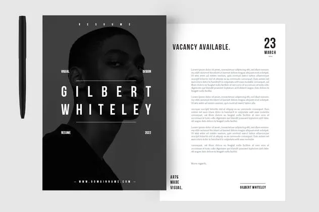 极简创意个人简历设计模板 Creative Resume & CV Template插图(2)