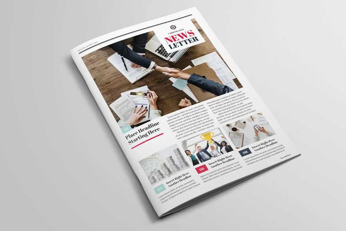 多用途新闻报纸版式设计INDD模板v1 Multipurpose Newsletter插图