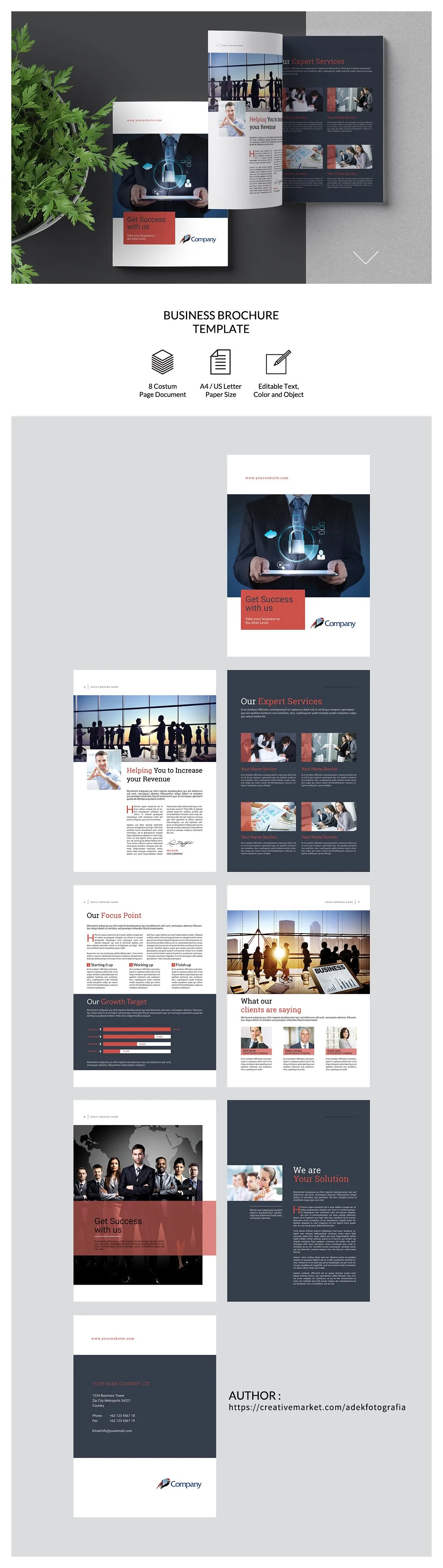 大气特色商务企业画册模板下载indd插图