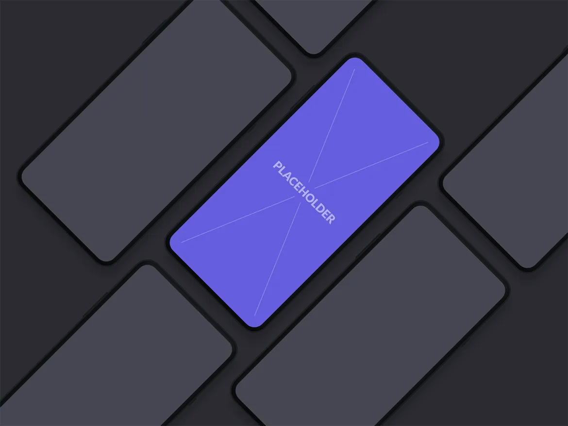 刘海屏iPhone手机等距网格素材库精选样机模板[黑色版本] Presentation Mockups Dark插图(12)