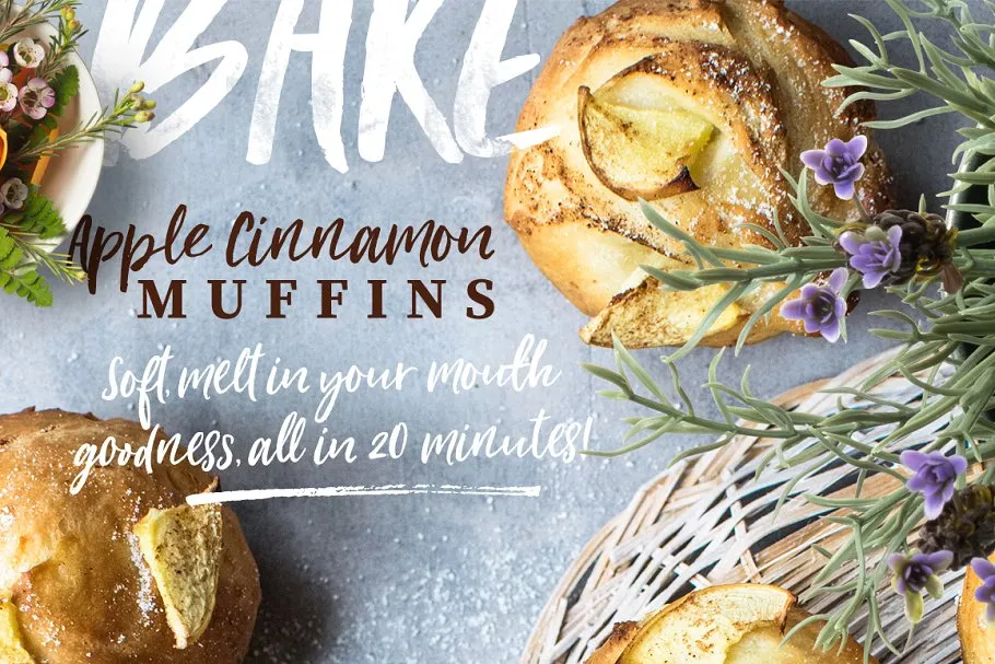 手写英文字体&手绘水彩花卉剪贴画 Loving Saskia Font & Graphics Bundle插图(14)