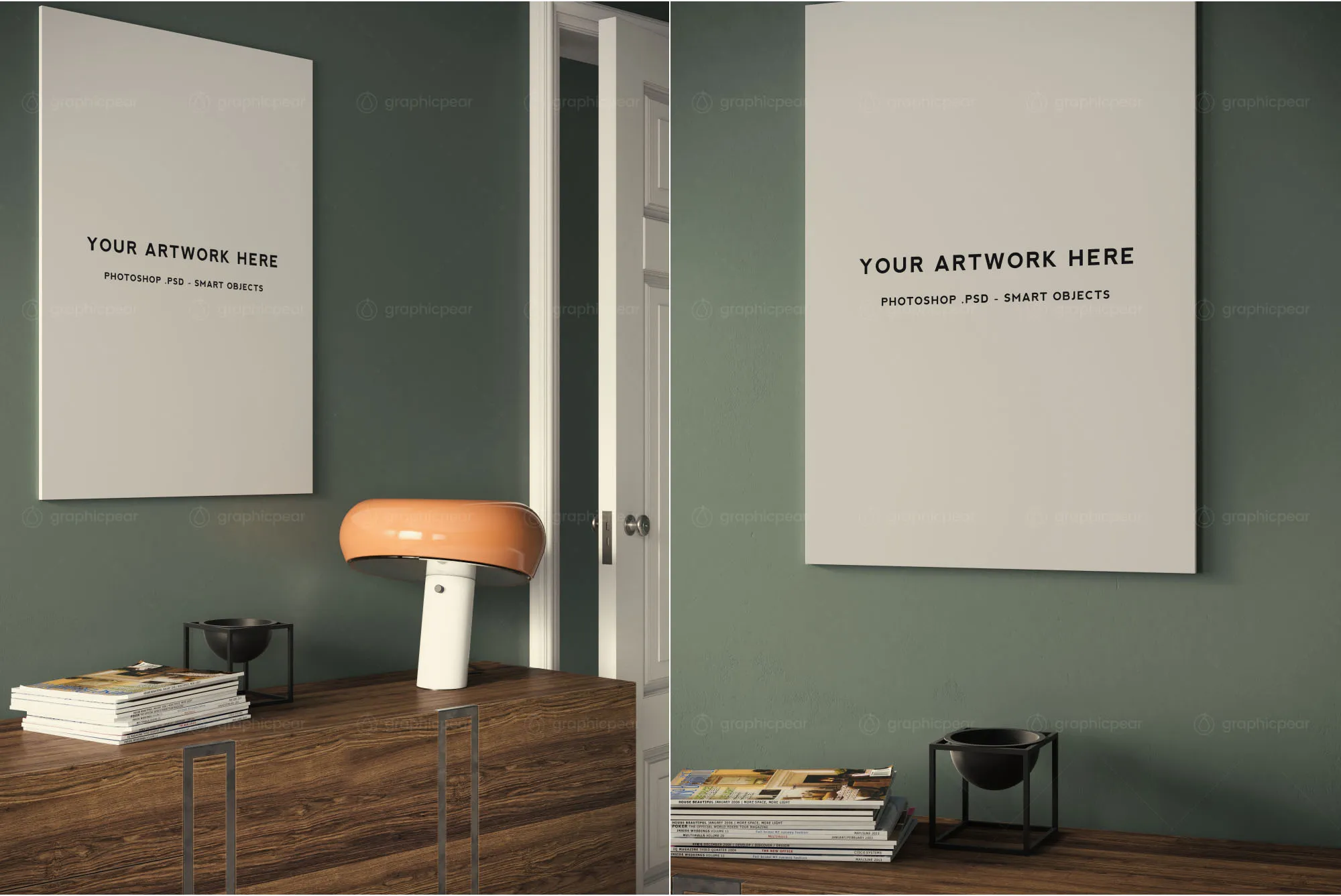 无框架A1海报室内场景样机插图(2)