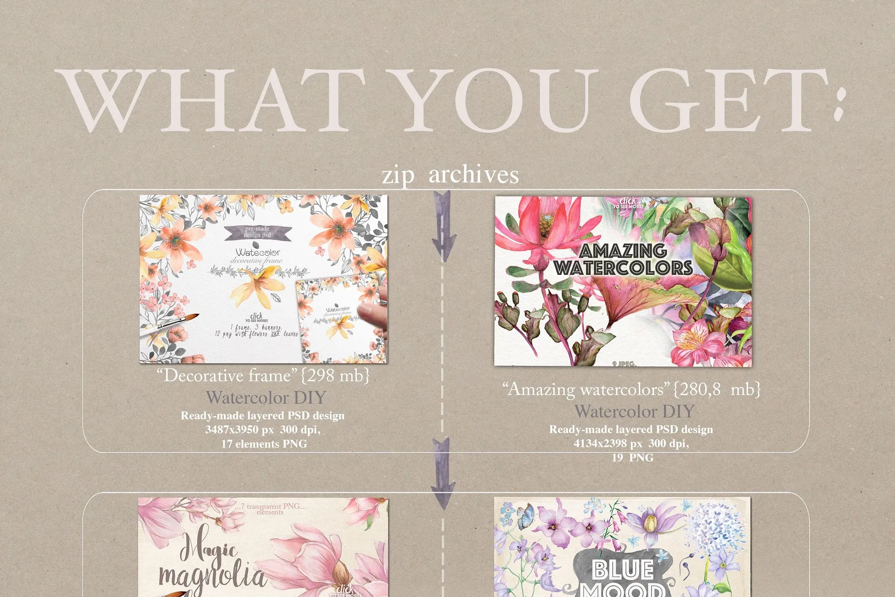 超级手绘水彩花园元素合集[1.23GB] Amazing garden 100 PNG插图(18)