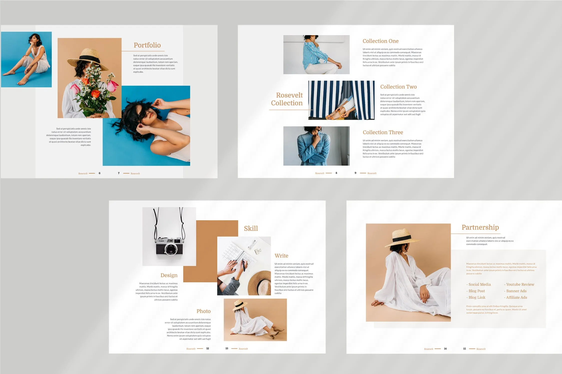 品牌形象塑造媒体宣传画册设计模板 Rosevelt – Media / Press Kit  Template插图(4)