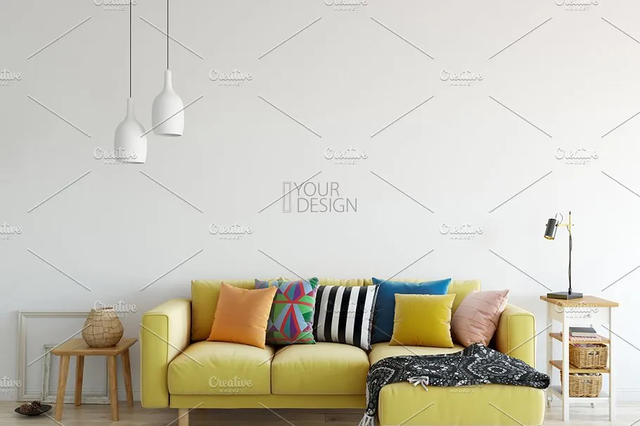 家居室内墙纸&相框画框样机模板 Interior Wall & Frames Mockup – 4插图(6)