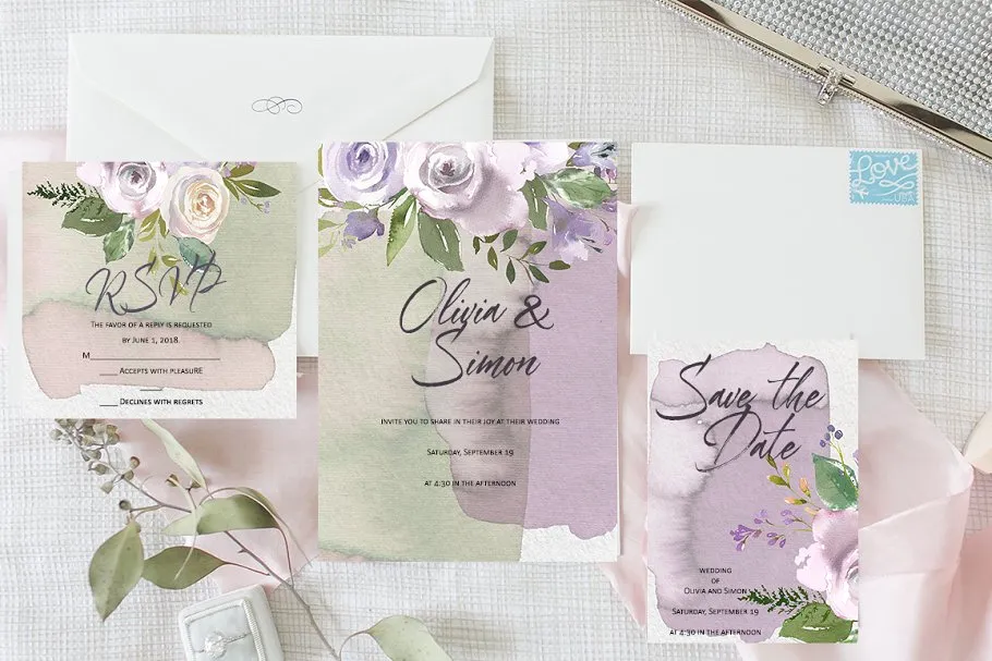 水彩花卉设计素材合集（剪贴画、纹理、纸张等） Bouquets de Mariee Watercolor Set插图(6)