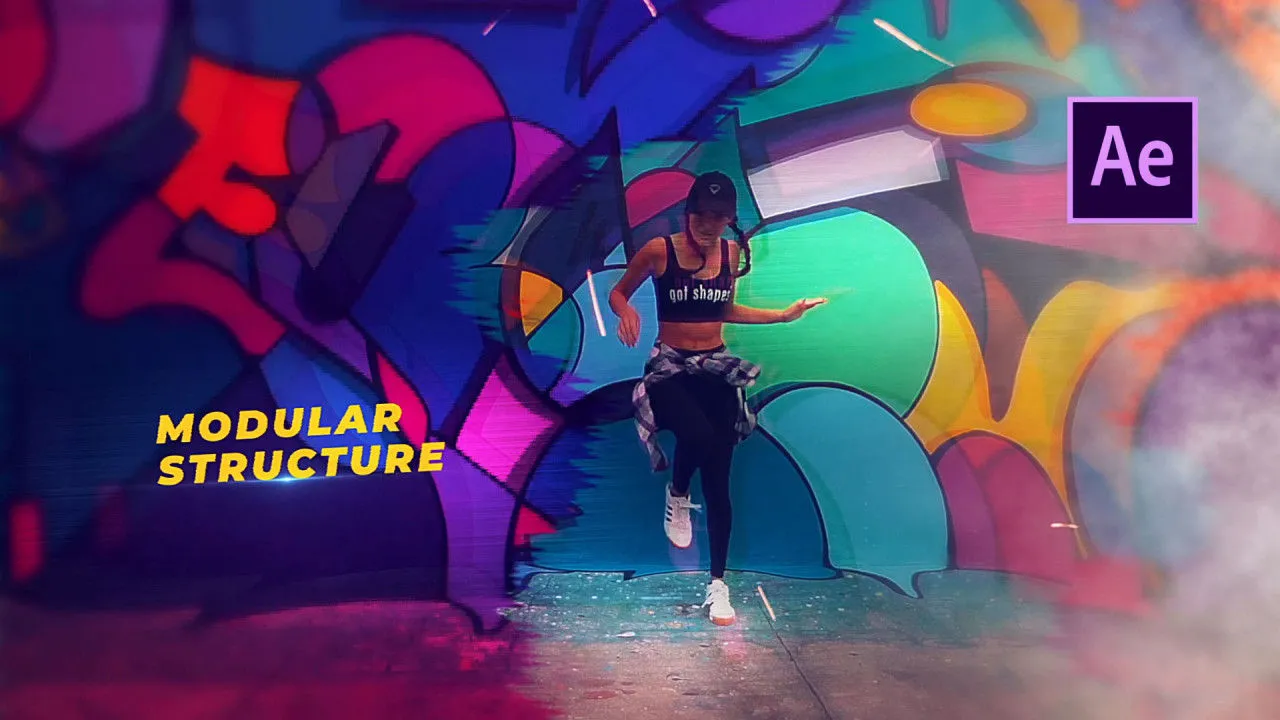 冻结动态动画的像素设计精选AE模板