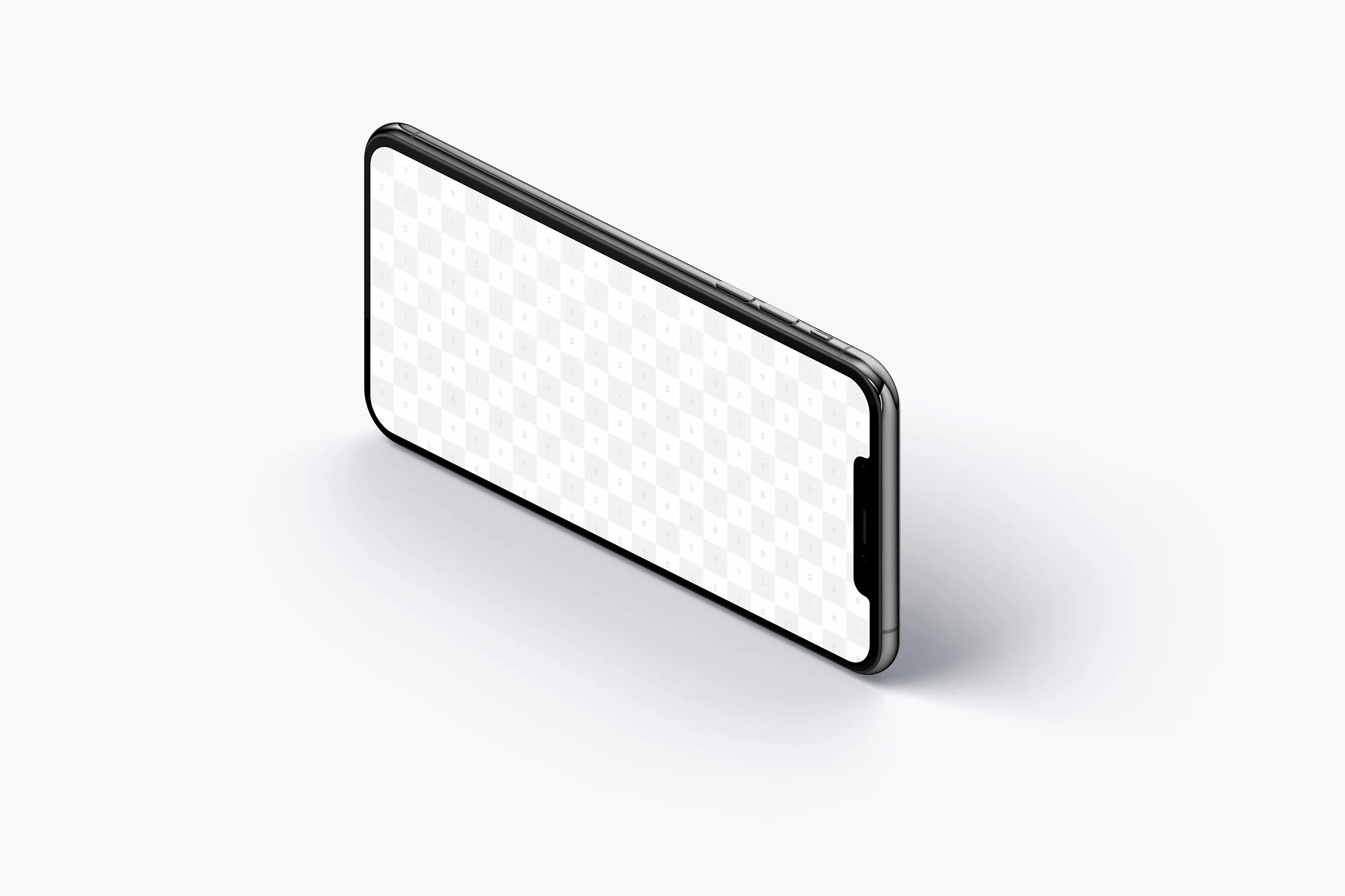 iPhone XS Max智能手机侧立左视图样机03 iPhone XS Max Mockup, Isometric Left View 03插图(1)