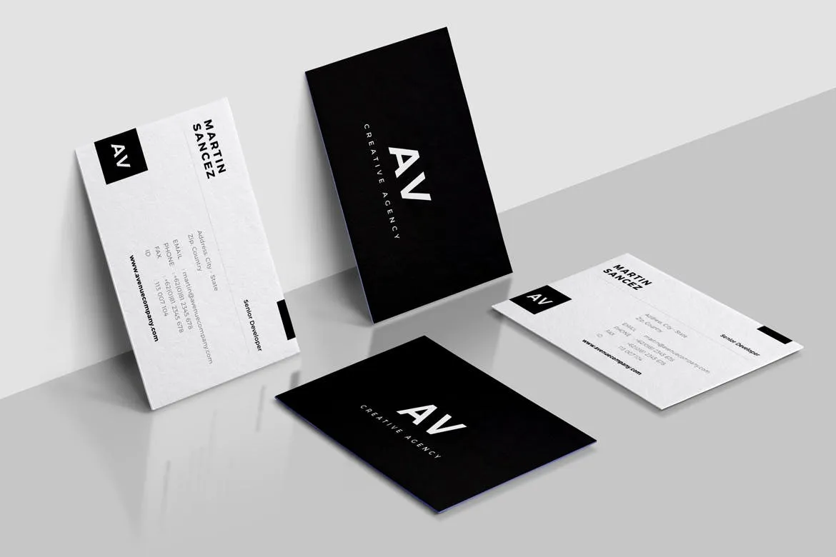 经典简约风企业名片设计模板下载 Business Card插图(2)