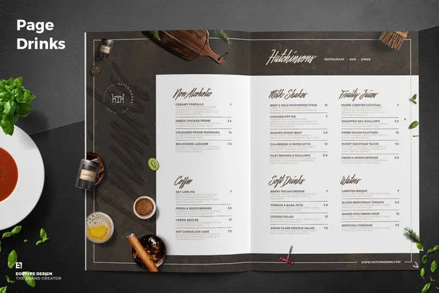 高端西餐餐馆菜单模板 Food Menu插图(3)