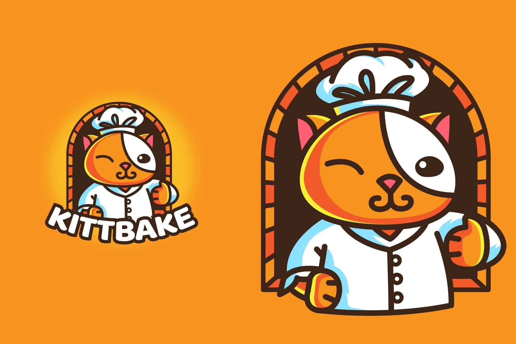 烘焙猫美食品牌Logo商标设计模板 BAKERY CAT#8211; Mascotamp; Esport Logo