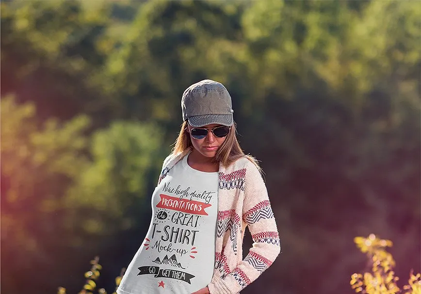 时尚模特街头取景T恤样机合集 T-Shirt Mock-Up / V.1插图(4)