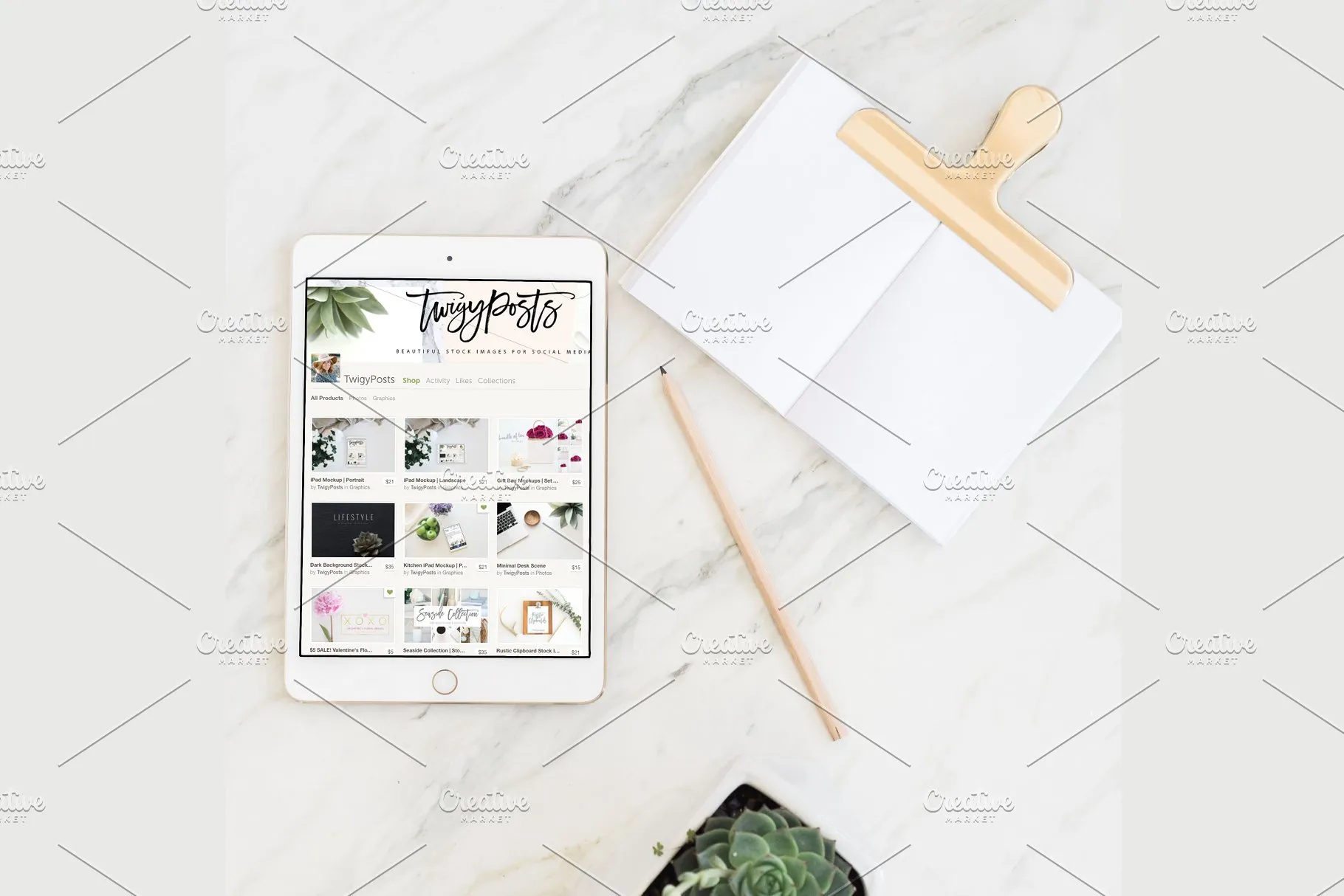 场景化平板电脑样机 Tablet Stock Photos + PSD Mockup