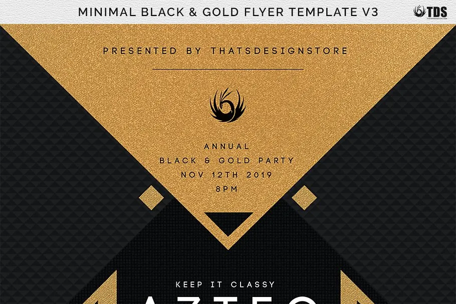 极简主义黑金设计风格PSD海报模板 Minimal Black Gold Flyer PSD V3插图(6)