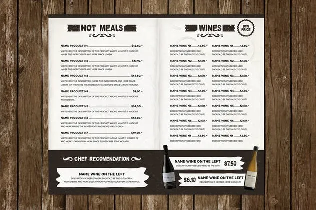 意大利餐厅西式餐厅食品菜单设计模板 The Ristorante Food Menu Illustrator Template插图(8)