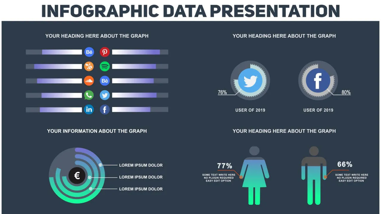 16种动画图形数据展示像素设计精选AE模板
